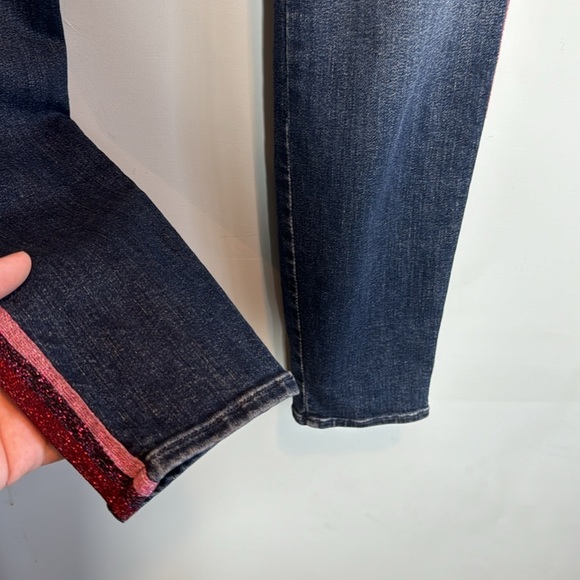 MOTHER High Waisted Looker Here Kitty, Kitty Glitter Racer Stripe Jeans 28 - Picture 6 of 13